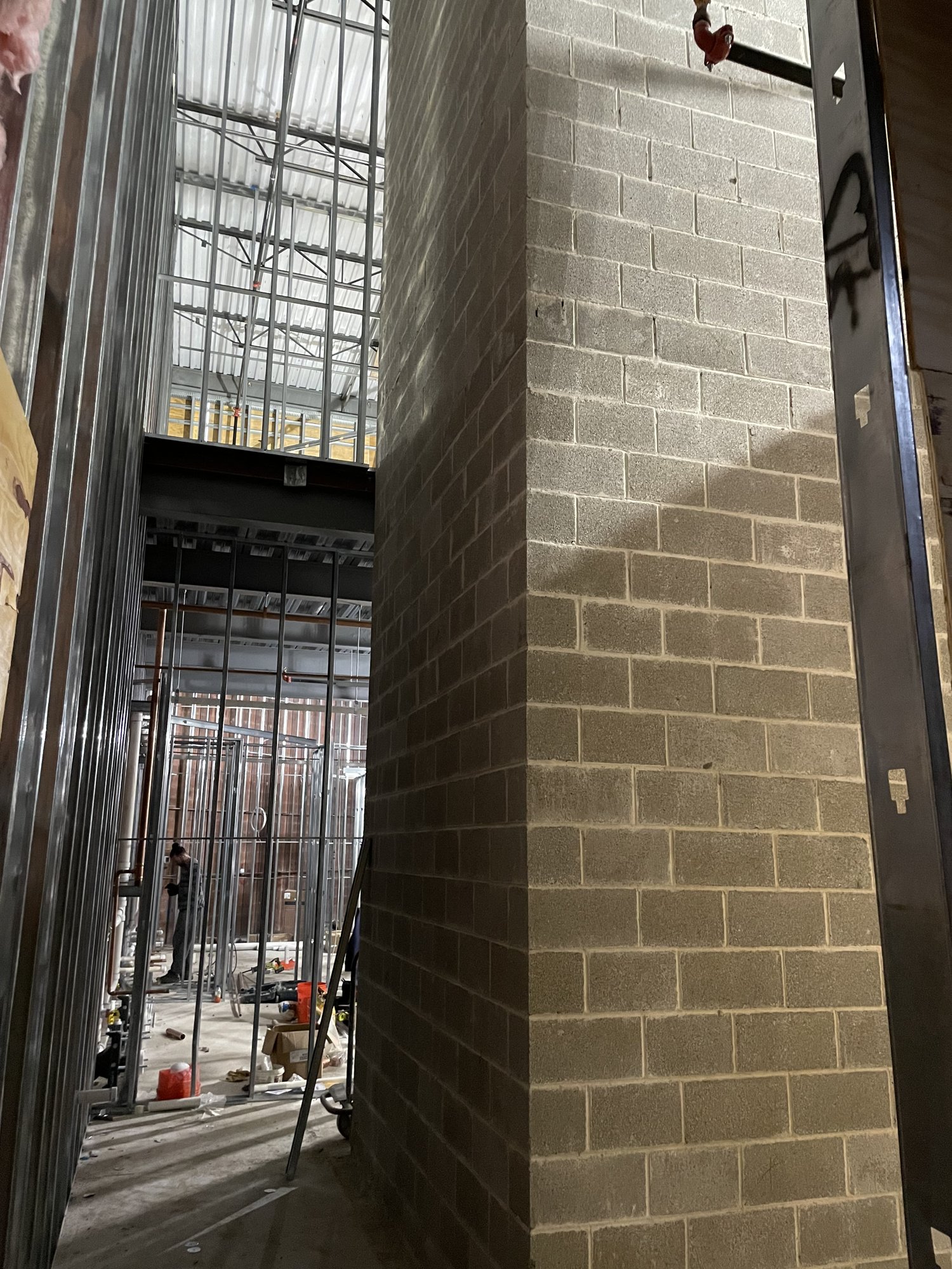 CMU block wall detail by Olympic Services Inc.